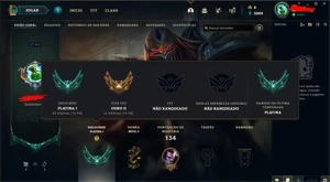 Conta platina 1 Upada a mão DROPADA DO MASTER, +27/30 -10 - League of Legends LOL