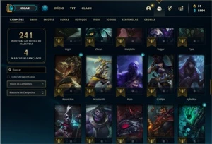 Conta ouro 4 com 81 Champs e 16 Skins + 5 Fragmentos - League of Legends LOL