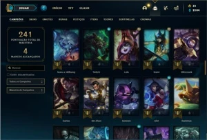 Conta ouro 4 com 81 Champs e 16 Skins + 5 Fragmentos - League of Legends LOL