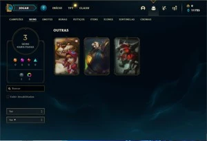 Conta Platina 4 com 30 Champs e 3 Skins - League of Legends LOL