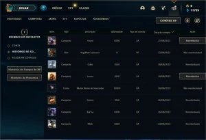 Conta Platina 4 com 30 Champs e 3 Skins - League of Legends LOL