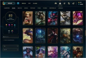 Conta bronze 2 com 136 champs e 82 skins - League of Legends LOL