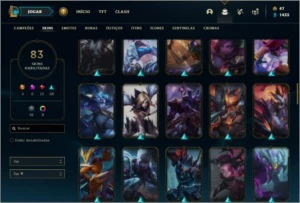 Conta bronze 1 com 69 champs e 83 skins ( 3 ultimates ) - League of Legends LOL