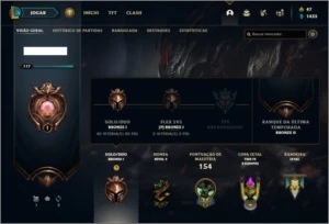 Conta bronze 1 com 69 champs e 83 skins ( 3 ultimates ) - League of Legends LOL