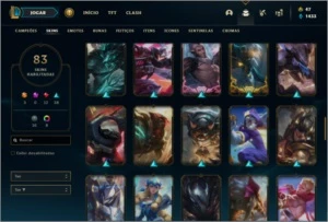 Conta bronze 1 com 69 champs e 83 skins ( 3 ultimates ) - League of Legends LOL