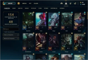 Conta bronze 1 com 69 champs e 83 skins ( 3 ultimates ) - League of Legends LOL