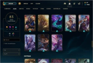 Conta bronze 1 com 69 champs e 83 skins ( 3 ultimates ) - League of Legends LOL