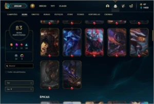 Conta bronze 1 com 69 champs e 83 skins ( 3 ultimates ) - League of Legends LOL