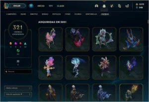 Conta criada desde 2013 - com 1010 Skins e muitas molduras. - League of Legends LOL