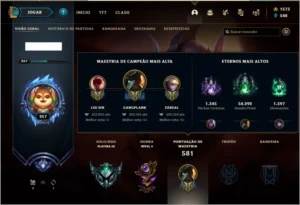 Conta criada desde 2013 - com 1010 Skins e muitas molduras. - League of Legends LOL