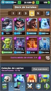 Conta Clash Royale com 10 cartas lendária