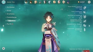 Conta genshin impact AR 52 Xiao, Zhong li, Eula , Mona, jean