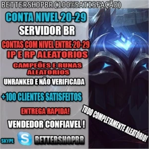 Conta de League of Legends - lvl entre 20-29 Aleatório LOL