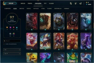 Conta de LoL plat2 ex diamond1, 97 skins main sup - League of Legends