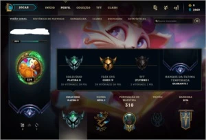 Conta de LoL plat2 ex diamond1, 97 skins main sup - League of Legends