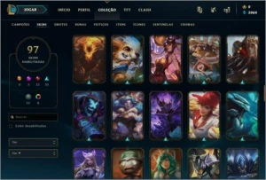 Conta de LoL plat2 ex diamond1, 97 skins main sup - League of Legends