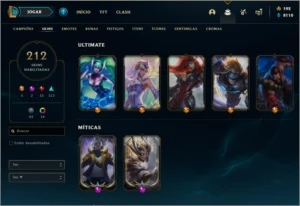 CONTA PLATINA 3 (EX D4) - 212 SKINS - League of Legends LOL