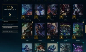 Prata 4 com 70 Champs e 34 Skins ( TOP / JG ) - League of Legends LOL