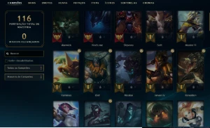 Prata 4 com 70 Champs e 34 Skins ( TOP / JG ) - League of Legends LOL