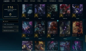 Prata 4 com 70 Champs e 34 Skins ( TOP / JG ) - League of Legends LOL