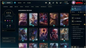 League of legends conta Platina 4 com passe 111Skins LOL