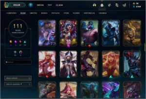 League of legends conta Platina 4 com passe 111Skins LOL