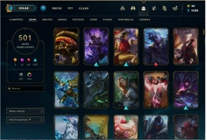 CONTA LOL 501 SKINS - League of Legends