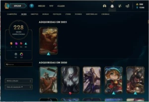 CONTA COM 228 SKIN E ÍCONE DE DESAFIANTE - League of Legends LOL
