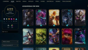 Conta Lol Premium Br — Lvl 1100 | 622 Skins | Todos Os Champ - League of Legends
