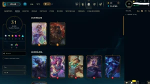 Conta Ouro 3 Mmr Bom 31 Skins 6 Skin Lendaradia 2 Skin Ultim - League of Legends LOL