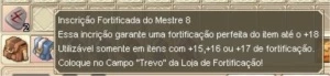 INSCRIÇÃO DE FORTIFICAÇÃO DO MESTRE 8 SERVIDOR MADAYA GF PT - Grand Fantasia