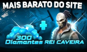 Contas ff com 300dimas + skin rei caveira - Free Fire