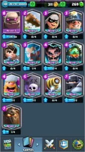 Conta de Clash Royale arena 9 com 12 Lendarias