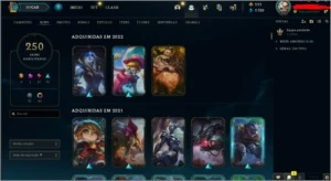 CONTA DIAMOND, 150 BONECOS 250 SKINS - League of Legends LOL
