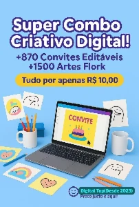 🎁Combo Criativo: +870 Convites +1.500 Artes Flork sublimar✅ - Outros