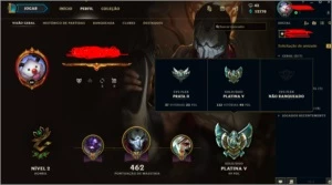 Conta de League of Legends - Platina 5 LOL