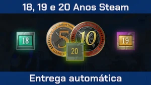 Conta de CS 2. 18, 19 e 20 Anos - Moedas de 5 e 10 anos - Counter Strike