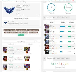 Conta LoL D4 com 90% Win Rate | Upada a Mão desde o nv 1 - League of Legends