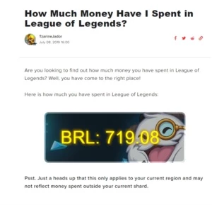 Conta League Of Legends 2020 LOL