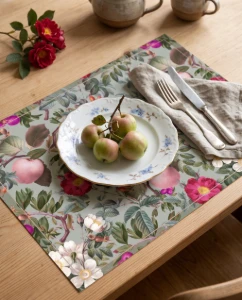 Jogo Americano de Papel - Maças e Flores (12 unidades) - Artesanato e Personalizados