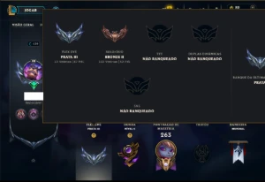 Bronze 2 com 110 Champs e 96 Skins ( Mais de 200 Jogos ) - League of Legends LOL