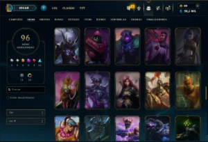 Bronze 2 com 110 Champs e 96 Skins ( Mais de 200 Jogos ) - League of Legends LOL