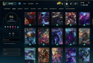 Bronze 2 com 110 Champs e 96 Skins ( Mais de 200 Jogos ) - League of Legends LOL