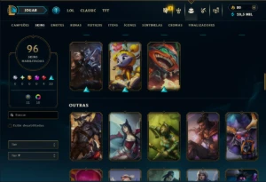 Bronze 2 com 110 Champs e 96 Skins ( Mais de 200 Jogos ) - League of Legends LOL