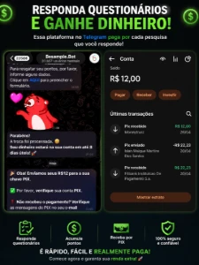 Ganhe Dinheiro Respondendo Questionários no Telegram!