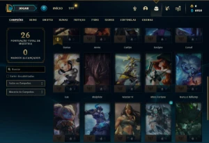 Conta mestre com 27 Champs e 3 Skins + 10 Fragmentos - League of Legends LOL
