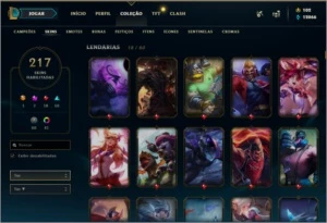 Conta LoL diamond 4, 217 skins, diamond+ em 5 seassons - League of Legends