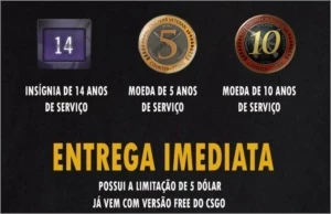 CONTA STEAM MEDALHAS CSGO DE 5/10 ANOS DE SERVIÇO