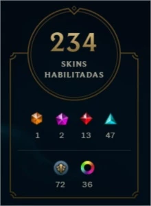 Conta Plat 3 todos os champs + 234 skins - League of Legends LOL
