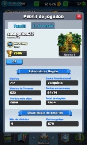 conta clash royale arena 9